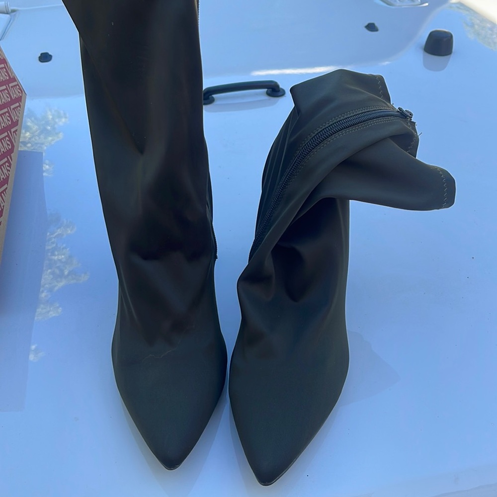 Hunter green sock booties
